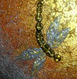 8x10 Print With Matte Of Original Modern Abstract Gold Dragonflies, By Dan Lafferty-Dragonfly Dawn 4 small