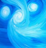 Modern Abstract - Night Stars Landscape Painting By Dan Lafferty - Starry Night Above The Hills 5 small