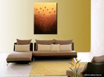 Original Impasto Red Flowers Painting Textured Blossom Landscape Roses Poppies Palette Knife Art 3 small