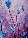Original Abstract Purple Tulips Impasto White Flowers Landscape Painting Modern Palette Knife Art 2 small