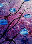 Original Abstract Purple Tulips Impasto White Flowers Landscape Painting Modern Palette Knife Art 3 small