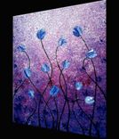 Original Abstract Purple Tulips Impasto White Flowers Landscape Painting Modern Palette Knife Art 5 small