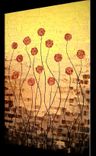 Original Impasto Red Flowers Painting Textured Blossom Landscape Roses Poppies Palette Knife Art 4 small