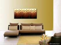 Original Flowers Abstract Impasto Gold Red Roses Poppies Painting, Textured Palette Knife Art 4 small