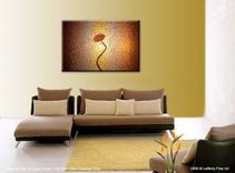 Original Red Flowers, Metallic Copper Roses Poppies, Floral Painting - Gold Abstract Modern Art 4 small