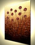 Roses Poppies Palette Knife Art Original Impasto Red Flowers Painting Textured Blossom Landscape 1 small