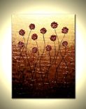 Roses Poppies Palette Knife Art Original Impasto Red Flowers Painting Textured Blossom Landscape 2 small