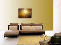 Original Abstract Metallic Reflective Painting Gold Bronze Impasto Palette Knife Textured Art 1 small