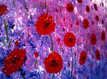 Original Xlarge Poppies Painting Gallery Wrap Canvas-Contemporary Impasto Abstract Floral Garden 2 small