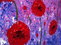 Original Xlarge Poppies Painting Gallery Wrap Canvas-Contemporary Impasto Abstract Floral Garden 4 small