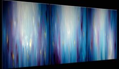 Abstract Blue Painting,Original Purple Art,Large Modern Abstract,Gold Contemporary Painting - 24x54 3 small
