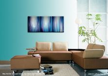 Abstract Blue Painting,Original Purple Art,Large Modern Abstract,Gold Contemporary Painting - 24x54 4 small