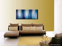 Abstract Blue Painting,Original Purple Art,Large Modern Abstract,Gold Contemporary Painting - 24x54 5 small