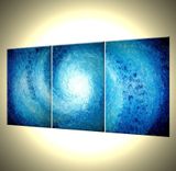 Original Painting, Abstract Art, Blue White Seascape Original Painting, Impasto Storm Hurricane 2 small