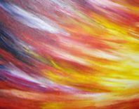 Huge Original Red Sunrise Sunset Abstract 3ft X 6ft Painting By Artist Dan Lafferty - 36"X72" 2 small
