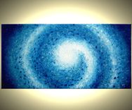 Abstract Painting, Original Painting, Blue White Textured Palette Knife Art, Impasto Storm - 24x48 4 small