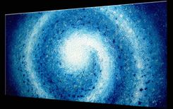 Abstract Painting, Original Painting, Blue White Textured Palette Knife Art, Impasto Storm - 24x48 5 small