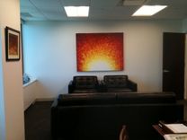 Original Abstract Red Sunrise Sunset 4ft X 5ft Painting By Artist Dan Lafferty - 48"X60" - 22% Off 1 small