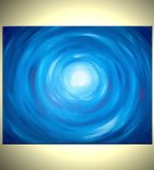 Acrylic Abstract Blue Painting, Blue White Raindrops, Original Art By Lafferty - 30x24 Sale 22% Off 1 small