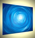 Acrylic Abstract Blue Painting, Blue White Raindrops, Original Art By Lafferty - 30x24 Sale 22% Off 2 small