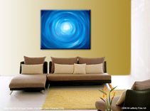 Acrylic Abstract Blue Painting, Blue White Raindrops, Original Art By Lafferty - 30x24 Sale 22% Off 4 small