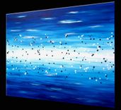 Blue Abstract Painting, Original Contemporary Abstract Art, Blue Ocean Acrylic Painting 3 small