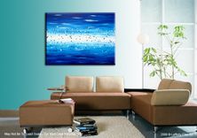 Blue Abstract Painting, Original Contemporary Abstract Art, Blue Ocean Acrylic Painting 4 small