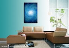 Original Painting, Contemporary Seascape, Abstract Blue Hurricane, White Textured Art 1 small