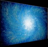 Original Painting, Contemporary Seascape, Abstract Blue Hurricane, White Textured Art 4 small
