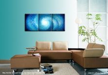Original Painting, Contemporary Seascape, Abstract Blue Hurricane, Palette Knife Impasto Storm Art 3 small