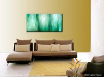 Original Green Abstract Painting, Large Green Original Painting Lafferty - 36x72, Sale 22% Off 3 small
