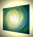 Abstract Green Original Painting, Green Yellow Raindrop, Original Abstract Art By Lafferty - 30x24 4 small