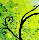 Abstract Green Tree, Original Palette Knife Landscape Painting By Dan Lafferty - 24 X 54 4 small