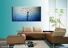 Original Abstract White Cherry Blossom Tree Impasto Landscape Textured Modern Palette Knife Painting 3 small
