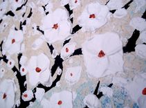 Original Abstract White Cherry Blossom Tree Impasto Landscape Textured Modern Palette Knife Painting 4 small