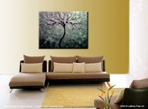 Abstract Floral Tree Painting Contemporary Impasto Art Xlarge Original Gallery Wrap Canvas 4 small