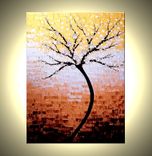 Contemporary Impasto Abstract Floral Tree Painting, Xlarge Original Gallery Wrap Canvas Art 2 small