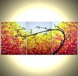 Abstract Red Tree, Original Red, Landscape Tree Painting, By Dan Lafferty - 24 X 54 1 small