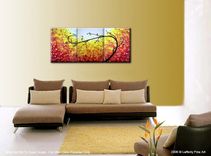 Abstract Red Tree, Original Red, Landscape Tree Painting, By Dan Lafferty - 24 X 54 4 small