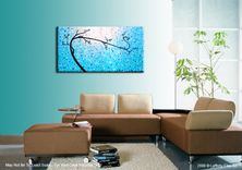 Abstract Tree Painting, Original Blue Tree, Contemporary Fine Art, Acrylic Blue Landscape 1 small