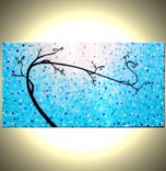 Abstract Tree Painting, Original Blue Tree, Contemporary Fine Art, Acrylic Blue Landscape 4 small