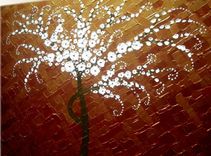 Original Abstract White Cherry Blossom Tree Impasto Landscape Textured Modern Palette Knife Painting 3 small