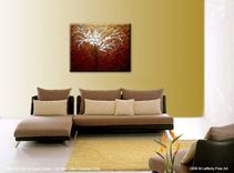 Original Abstract White Cherry Blossom Tree Impasto Landscape Textured Modern Palette Knife Painting 4 small