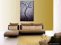 Xlarge Gallery Wrap Canvas Abstract 3ft X 2ft Floral Original Painting Contemporary Impasto Tree 4 small