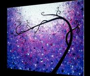 Huge Original Abstract Tree Painting, Textured Purple Floral Tree Painting, Palette Knife Acrylic 1 small