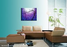 Huge Original Abstract Tree Painting, Textured Purple Floral Tree Painting, Palette Knife Acrylic 5 small