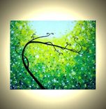 Original Abstract Tree Painting, Palette Knife Art, Original Green Tree, Textured Landscape 2 small