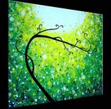 Original Abstract Tree Painting, Palette Knife Art, Original Green Tree, Textured Landscape 3 small