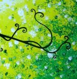 Original Abstract Tree Painting, Palette Knife Art, Original Green Tree, Textured Landscape 4 small