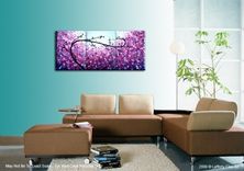 Abstract Purple Tree, Original Textured Landscape Painting By Lafferty - 24 X 54 Sale 22% Off 1 small